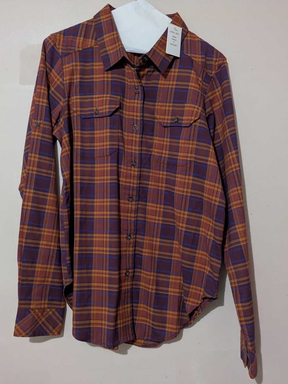 KAVU Women's Alexis Plaid long-sleeve button-down Shirt Plaid Size Small New!